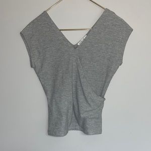 Grey cross over tee